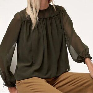 ARITZIA Wilfred Lourdes Chiffon Long Sleeve Prairie Blouse